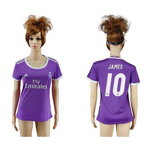 Women’s Real Madrid #10 James Away Soccer Club Jersey