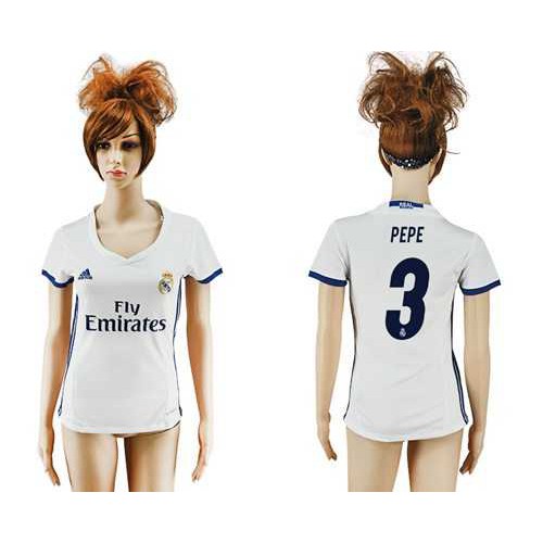 Women’s Real Madrid #3 Pepe Home Soccer Club Jersey