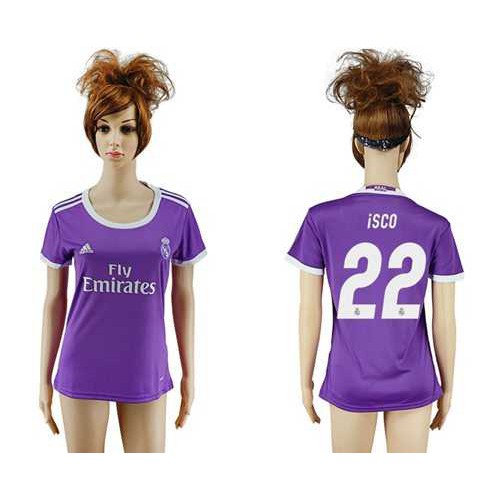 Women’s Real Madrid #22 Isco Away Soccer Club Jersey