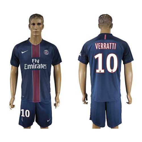Paris Saint-Germain #10 Verratti Home Soccer Club Jersey