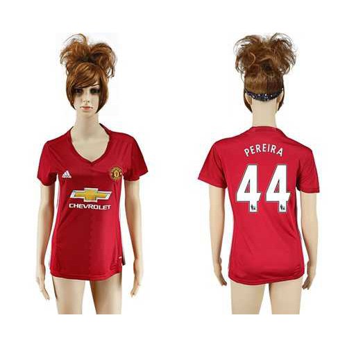 Women’s Manchester United #44 Pereira Red Home Soccer Club Jersey