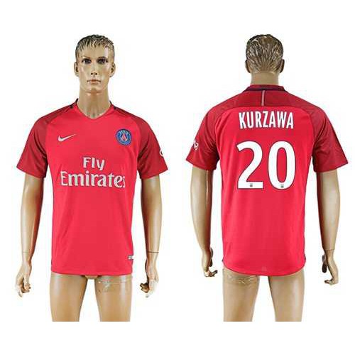 Paris Saint-Germain #20 Kurzawa Red Soccer Club Jersey