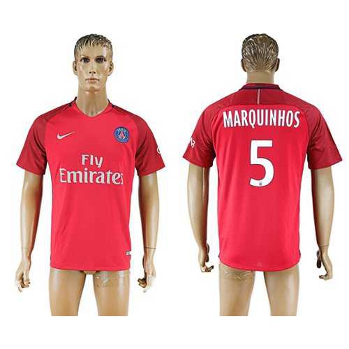 Paris Saint-Germain #5 Marquinhos Red Soccer Club Jersey