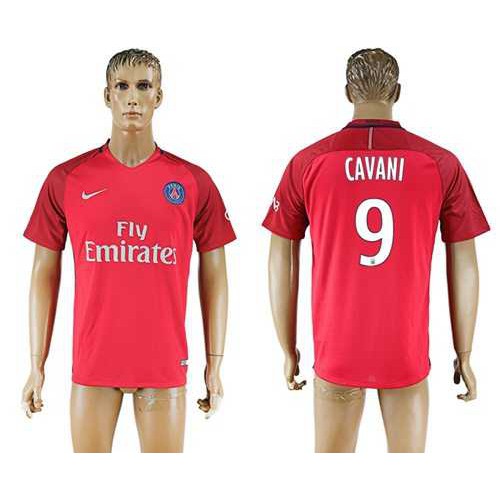Paris Saint-Germain #9 Cavani Red Soccer Club Jersey