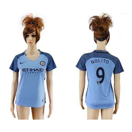 Women’s Manchester City #9 Nolito Home Soccer Club Jersey