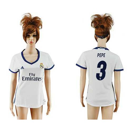 Women’s Real Madrid #3 Pepe Home Soccer Club Jersey
