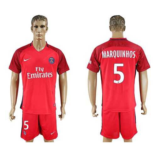 Paris Saint-Germain #5 Marquinhos Red Soccer Club Jersey