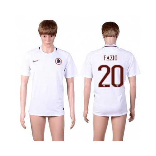 Roma #20 Fazio Away Soccer Club Jersey