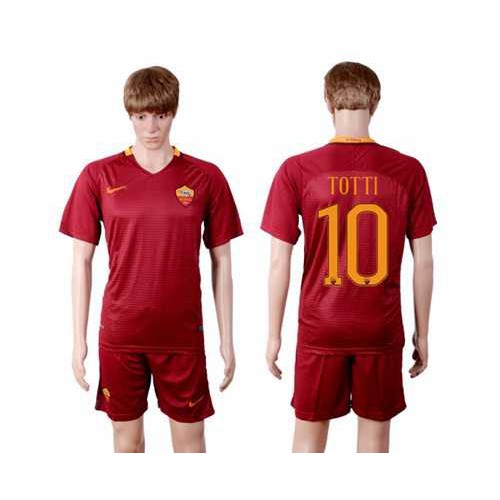 Roma #10 Totti Red Home Soccer Club Jersey