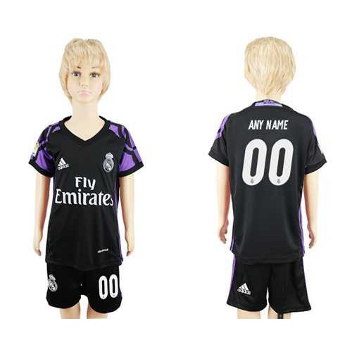 Real Madrid Personalized Black Kid Soccer Club Jersey