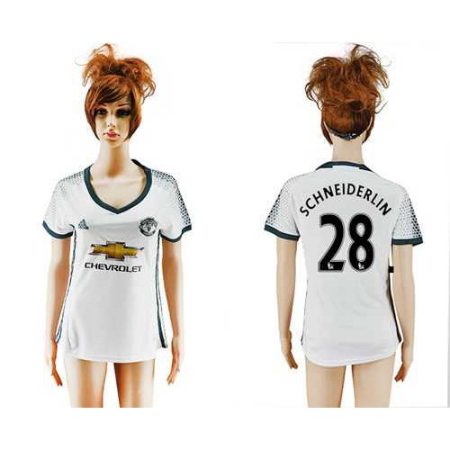 Women’s Manchester United #28 Schneiderlin Sec Away Soccer Club Jersey