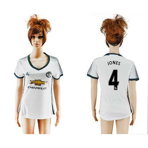 Women’s Manchester United #4 Jones Sec Away Soccer Club Jersey