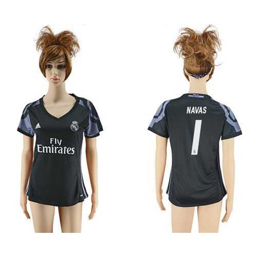 Women’s Real Madrid #1 Navas Sec Away Soccer Club Jersey