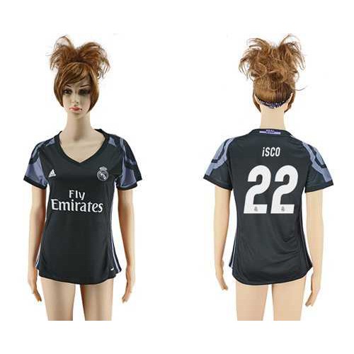 Women’s Real Madrid #22 Isco Sec Away Soccer Club Jersey