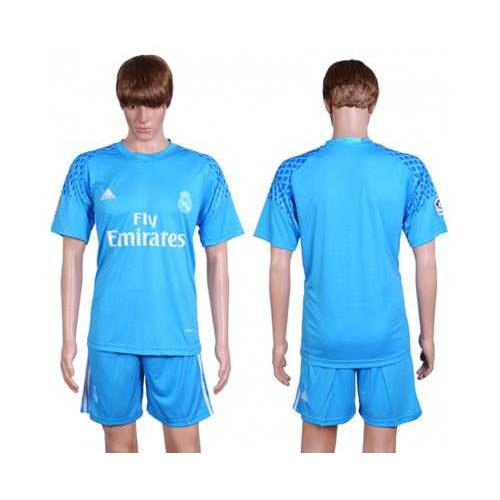 Real Madrid Blank Sky Blue Goalkeeper Soccer Club Jersey
