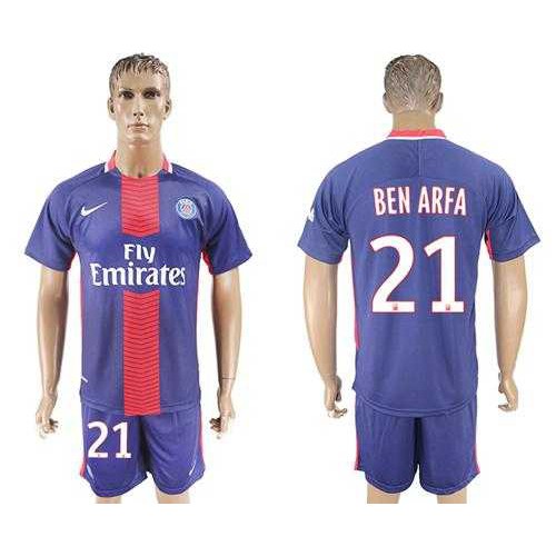 Paris Saint-Germain #21 Ben Arfa Home Soccer Club Jersey