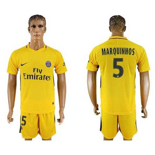 Paris Saint-Germain #5 Marquinhos Away Soccer Club Jersey