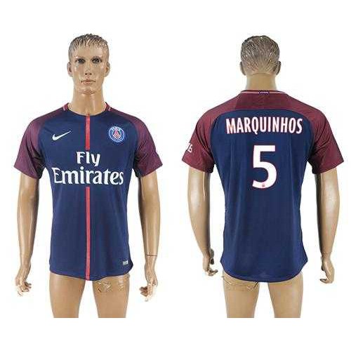 Paris Saint-Germain #5 Marquinhos Home Soccer Club Jersey
