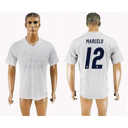 Real Madrid #12 Marcelo Marine Environmental Protection Home Soccer Club Jersey