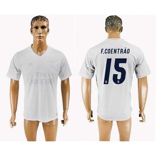Real Madrid #15 F.Coentrao Marine Environmental Protection Home Soccer Club Jersey