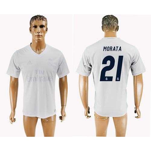 Real Madrid #21 Morata Marine Environmental Protection Home Soccer Club Jersey