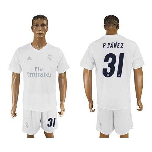 Real Madrid #31 R.Yanez Marine Environmental Protection Home Soccer Club Jersey