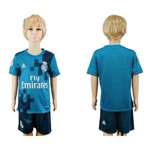 Real Madrid Blank Sec Away Kid Soccer Club Jersey