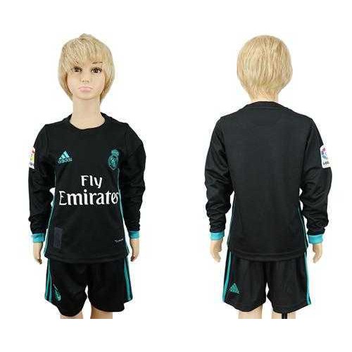 Real Madrid Blank Sec Away Long Sleeves Kid Soccer Club Jersey