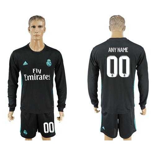 Real Madrid Personalized Away Long Sleeves Soccer Club Jersey