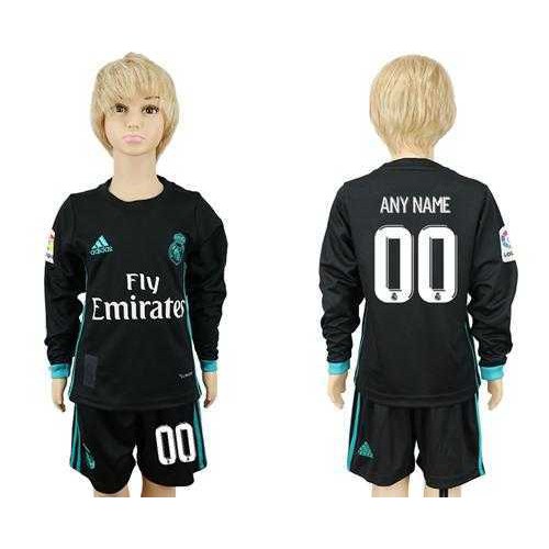 Real Madrid Personalized Sec Away Long Sleeves Kid Soccer Club Jersey