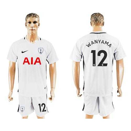 Tottenham Hotspur #12 Wanyama White Home Soccer Club Jersey