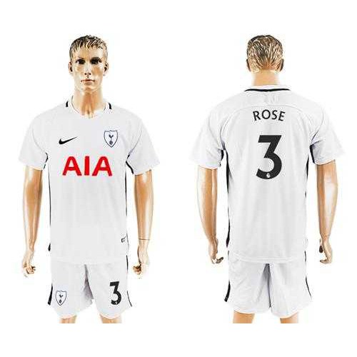 Tottenham Hotspur #3 Rose White Home Soccer Club Jersey
