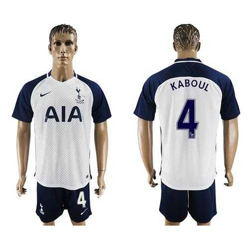 Tottenham Hotspur #4 Kaboul White Home Soccer Club Jersey