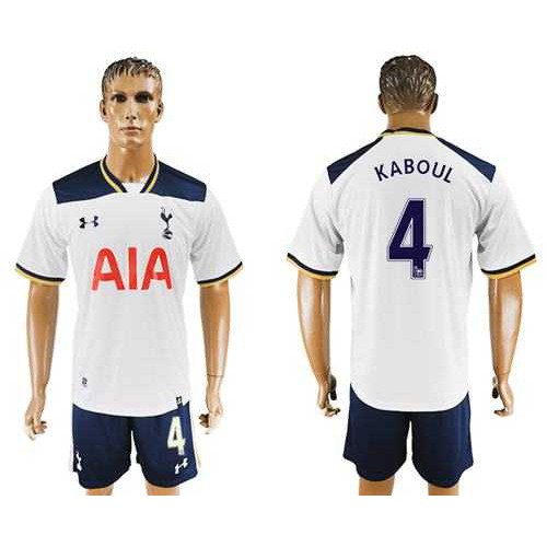 Tottenham Hotspur #4 Kaboul White Home Soccer Club Jersey