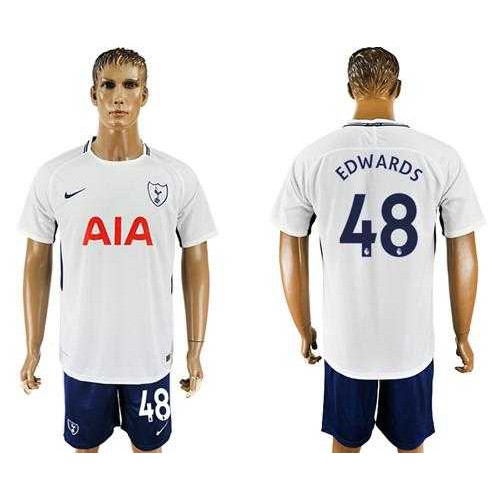 Tottenham Hotspur #48 Edwards White Blue Soccer Club Jersey