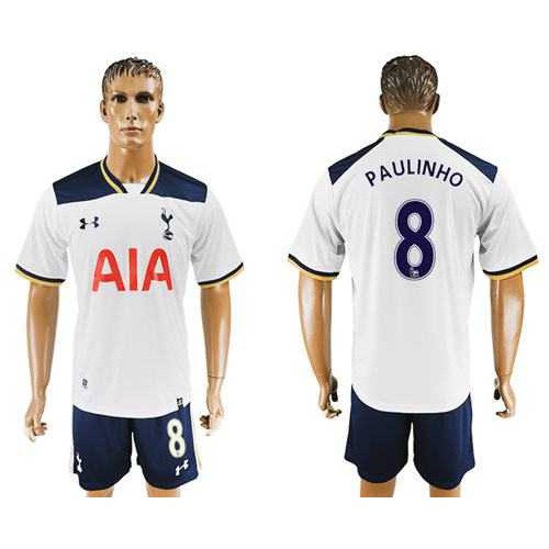 Tottenham Hotspur #8 Paulinho White Home Soccer Club Jersey