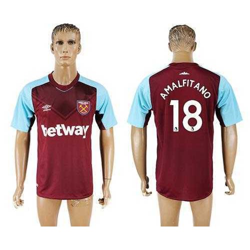 West Ham United #18 Amalfitano Home Soccer Club Jersey