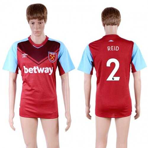 West Ham United #2 Reid Home Soccer Club Jersey