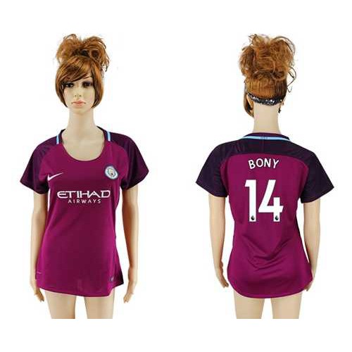 Women’s Manchester City #14 Bony Away Soccer Club Jersey