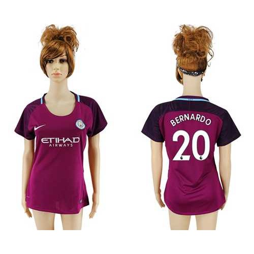 Women’s Manchester City #20 Bernardo Away Soccer Club Jersey