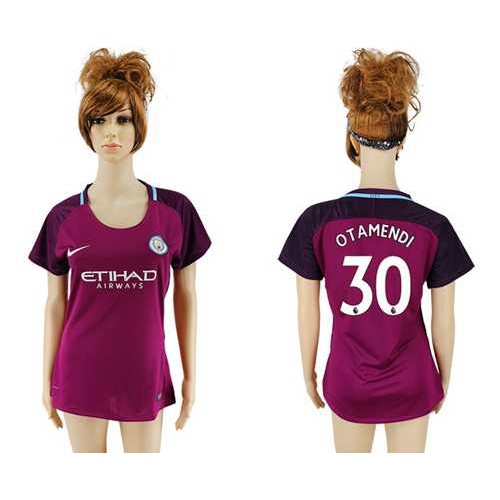 Women’s Manchester City #30 Otamendi Away Soccer Club Jersey