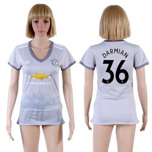 Women’s Manchester United #36 Darmian Sec Away Soccer Club Jersey