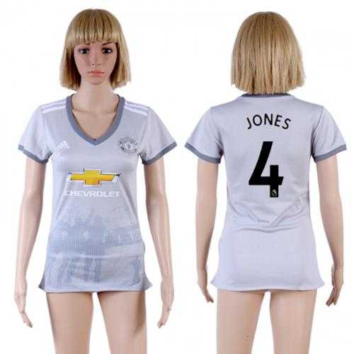 Women’s Manchester United #4 Jones Sec Away Soccer Club Jersey