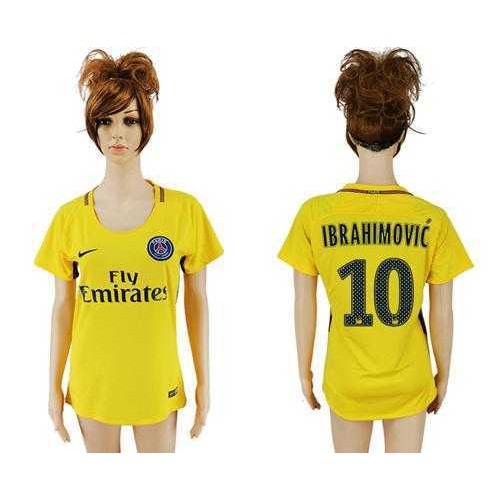 Women’s Paris Saint-Germain #10 Ibrahimovic Away Soccer Club Jersey