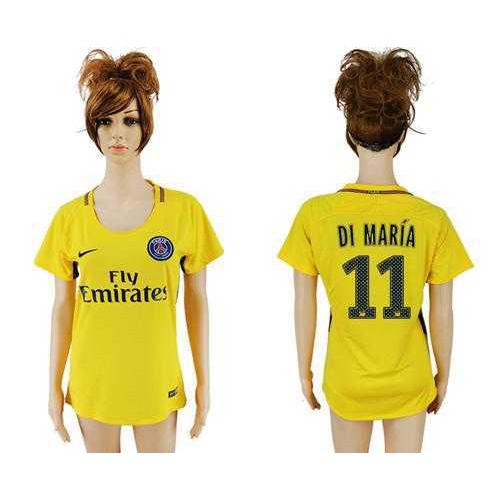 Women’s Paris Saint-Germain #11 Di Maria Away Soccer Club Jersey