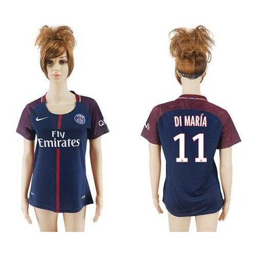 Women’s Paris Saint-Germain #11 Di Maria Home Soccer Club Jersey