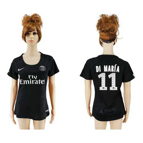Women’s Paris Saint-Germain #11 Di Maria Sec Away Soccer Club Jersey