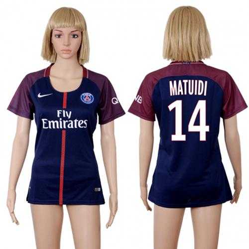 Women’s Paris Saint-Germain #14 Matuidi Home Soccer Club Jersey