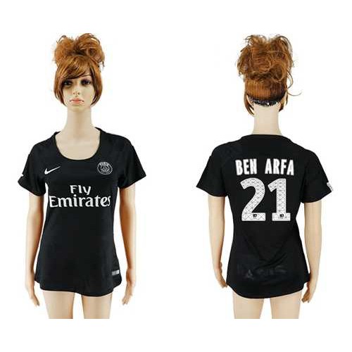 Women’s Paris Saint-Germain #21 Ben Arfa Sec Away Soccer Club Jersey