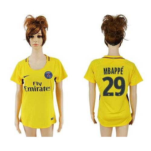 Women’s Paris Saint-Germain #29 Mbappe Away Soccer Club Jersey
